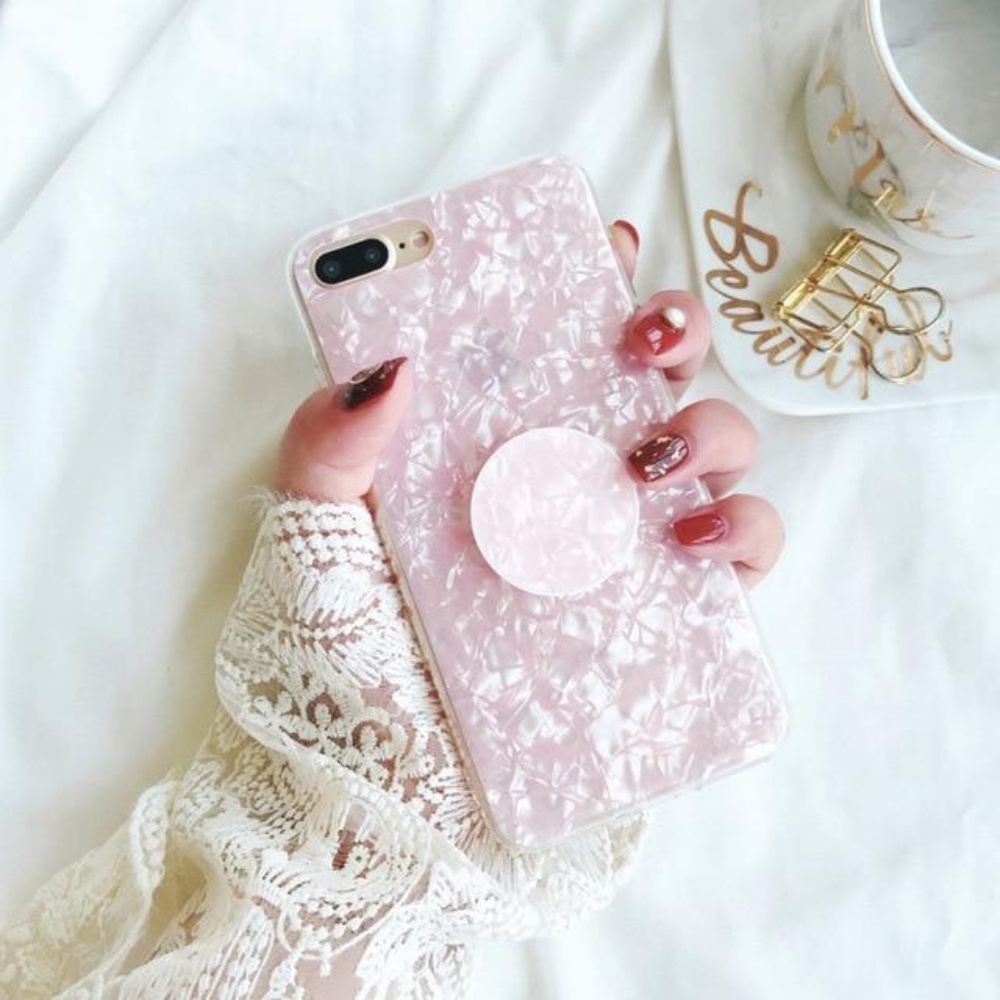 iPhone XR/XS/X/7/8/+❤️️shell case with popsocket